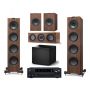 Домашний кинотеатр 5.1 KEF Q550 WALNUT + AV-ресивер Onkyo TX-NR696 B M3